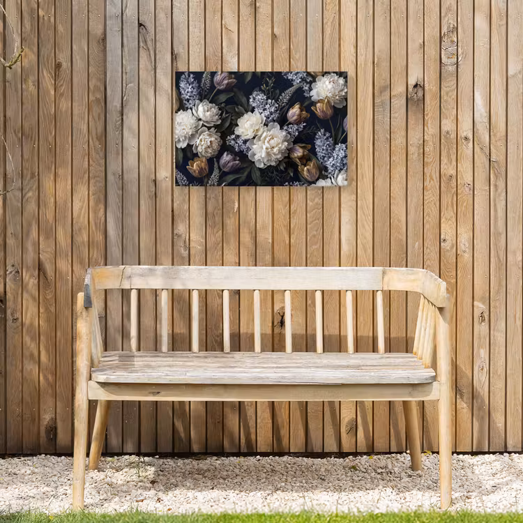Bloemen - Donker - Elegant - Natuur - Wit Tuinposter op houten frame 2 cm dik klein -sfeer4