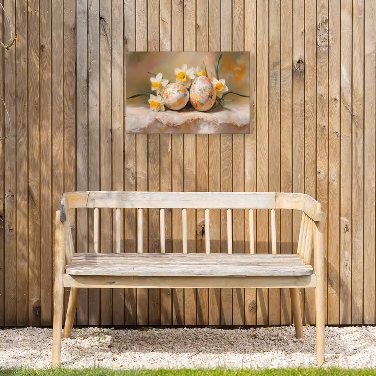 Bloemen - Eieren - Geschilderd Tuinposter op houten frame 2 cm dik klein -sfeer4