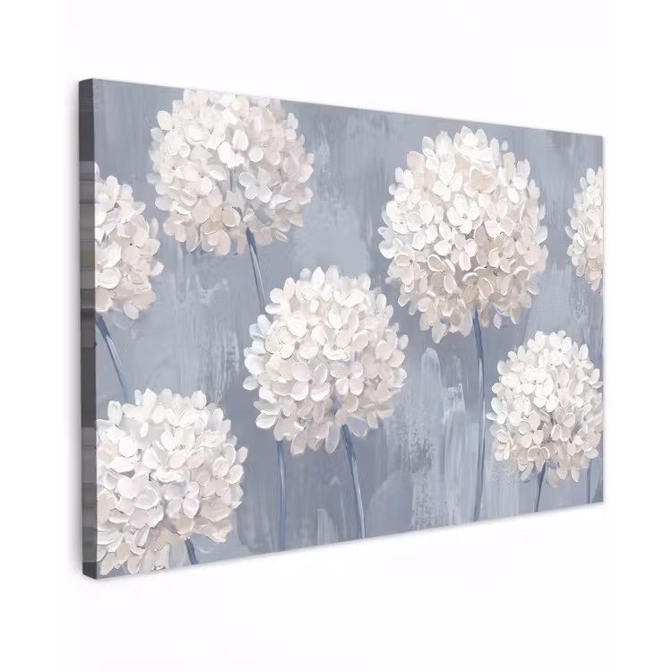 Bloemen - Illustratie - Blauw Tuinposter op houten frame 2 cm dik klein -3d