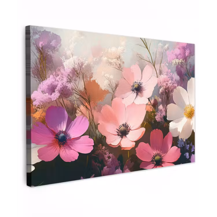 Bloemen - Kleurrijk - Bloei Tuinposter op houten frame 2 cm dik klein -3d
