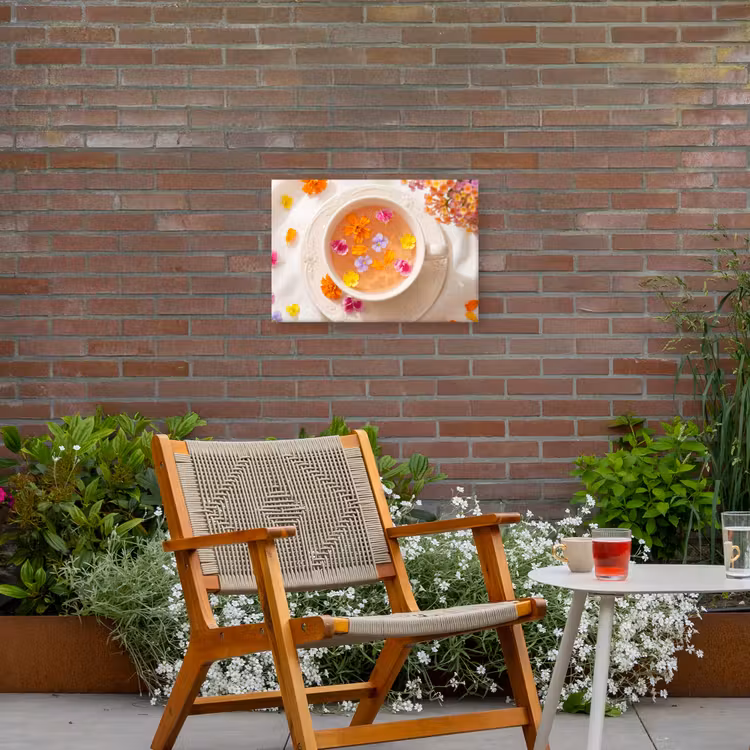 Bloemen - Kop - Natuur - Kleurrijk - Zomer Tuinposter op houten frame 2 cm dik klein -sfeer3