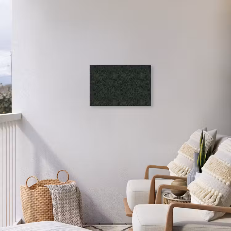 Bloemen - Lijnen - Groen Tuinposter op houten frame 2 cm dik klein 845 -sfeer1