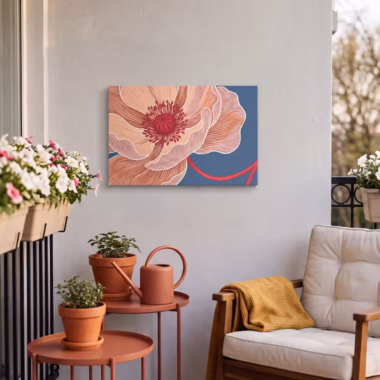 Buiten canvas - Bloemen - Modern - Abstract - Bloemen - Modern - Abstract Tuinposter op houten frame 2 cm dik klein