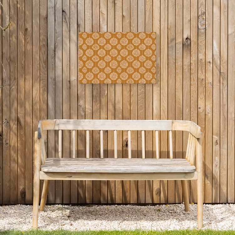 Bloemen - Modern - Oker Tuinposter op houten frame 2 cm dik klein 845 -sfeer4