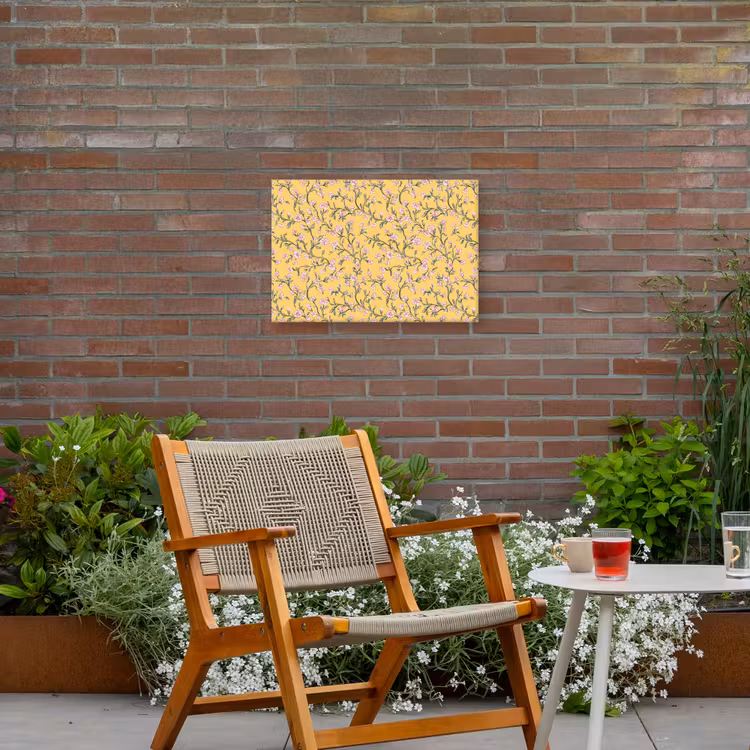 Bloemen - Motief - Geel Tuinposter op houten frame 2 cm dik klein 845 -sfeer3