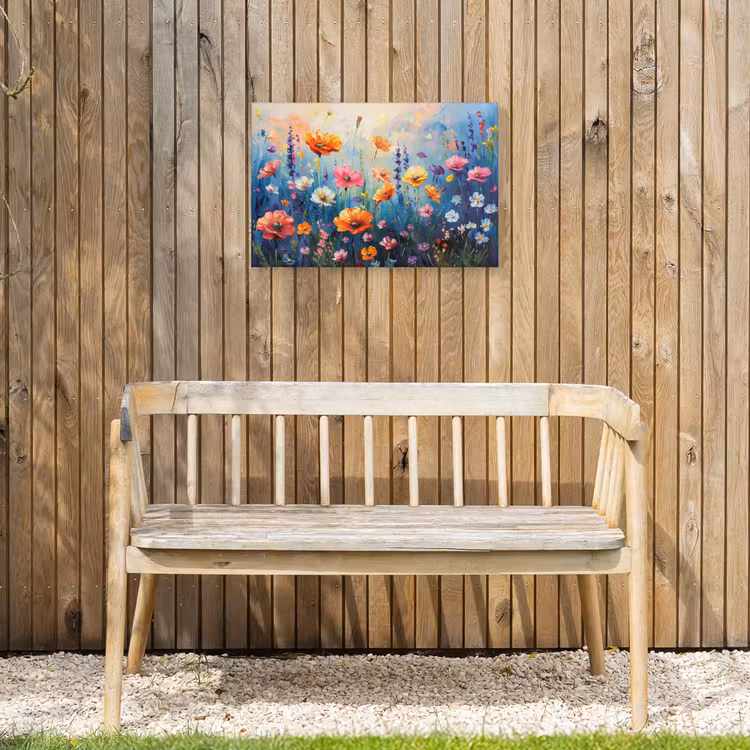 Bloemen - Natuur - Waterverf - Kunst Tuinposter op houten frame 2 cm dik klein -sfeer4
