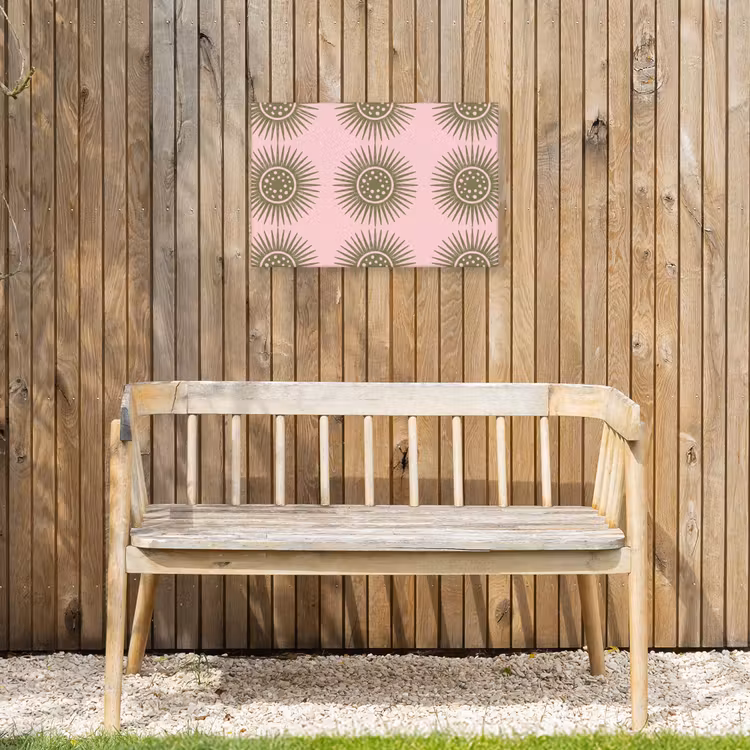 Bloemen - Patroon - Abstract - Roze - Groen Tuinposter op houten frame 2 cm dik klein -sfeer4