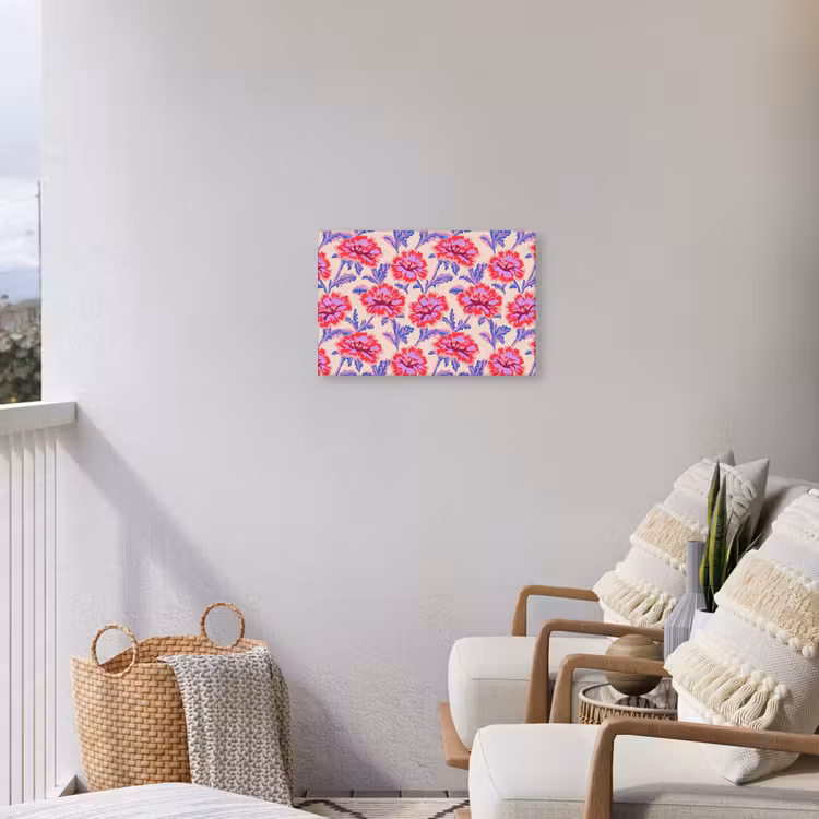 Bloemen - Patroon - Meerkleurig Tuinposter op houten frame 2 cm dik klein 845 -sfeer1