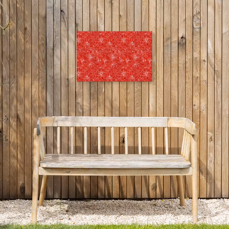 Bloemen - Patroon - Rood Tuinposter op houten frame 2 cm dik klein 845 -sfeer4