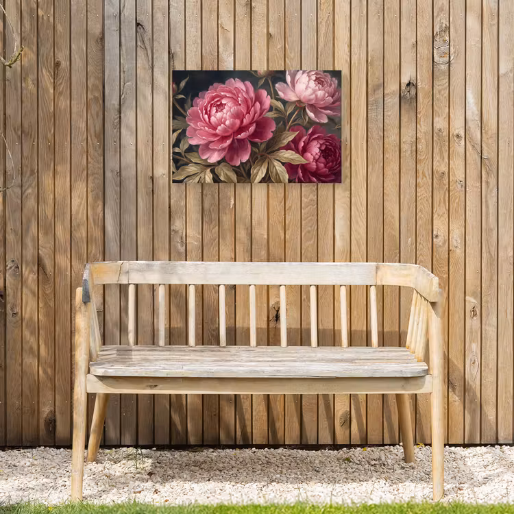 Bloemen - Roze - Klassiek - Natuur Tuinposter op houten frame 2 cm dik klein -sfeer4