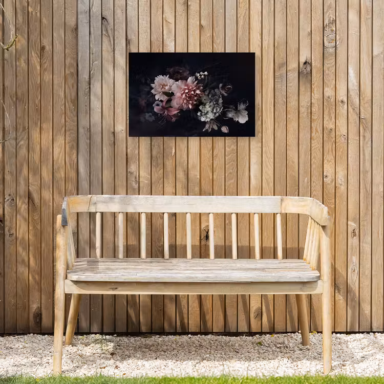 Bloemen - Vintage - Pastel - Zwart - Boeket Tuinposter op houten frame 2 cm dik klein -sfeer4