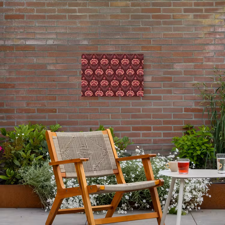 Bloemen - Waaier - Paars Tuinposter op houten frame 2 cm dik klein 845 -sfeer3