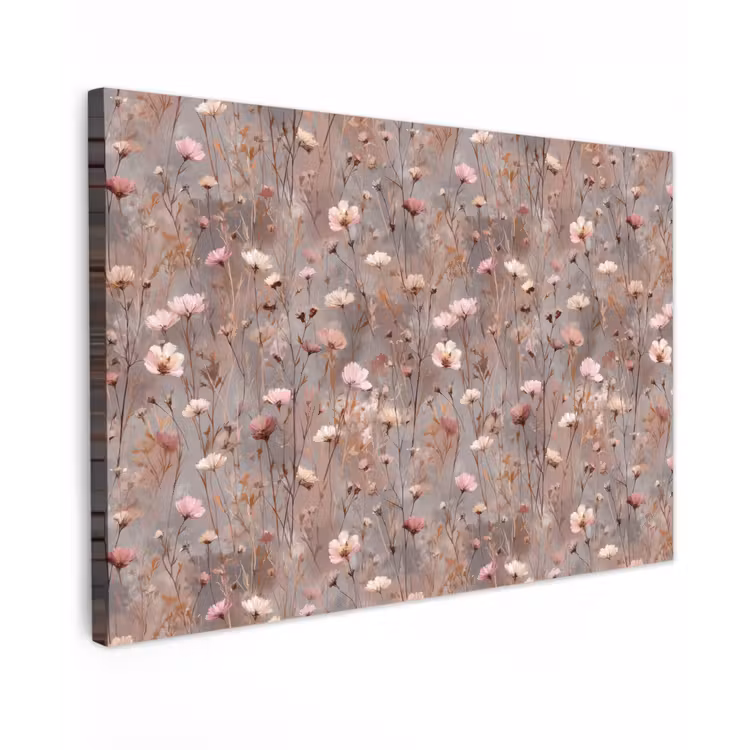Bloemen - Wild - Pastel Tuinposter op houten frame 2 cm dik klein 845 -3d