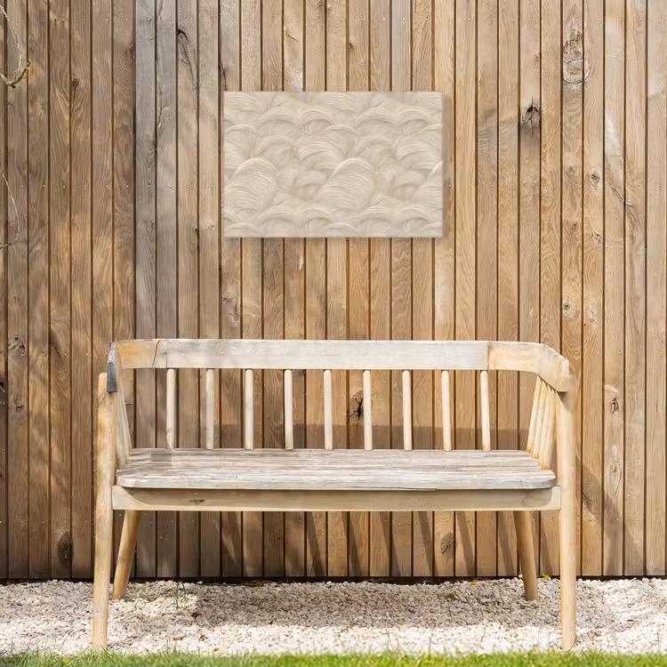 Bogen - Patroon - Beige Tuinposter op houten frame 2 cm dik klein 845 -sfeer4
