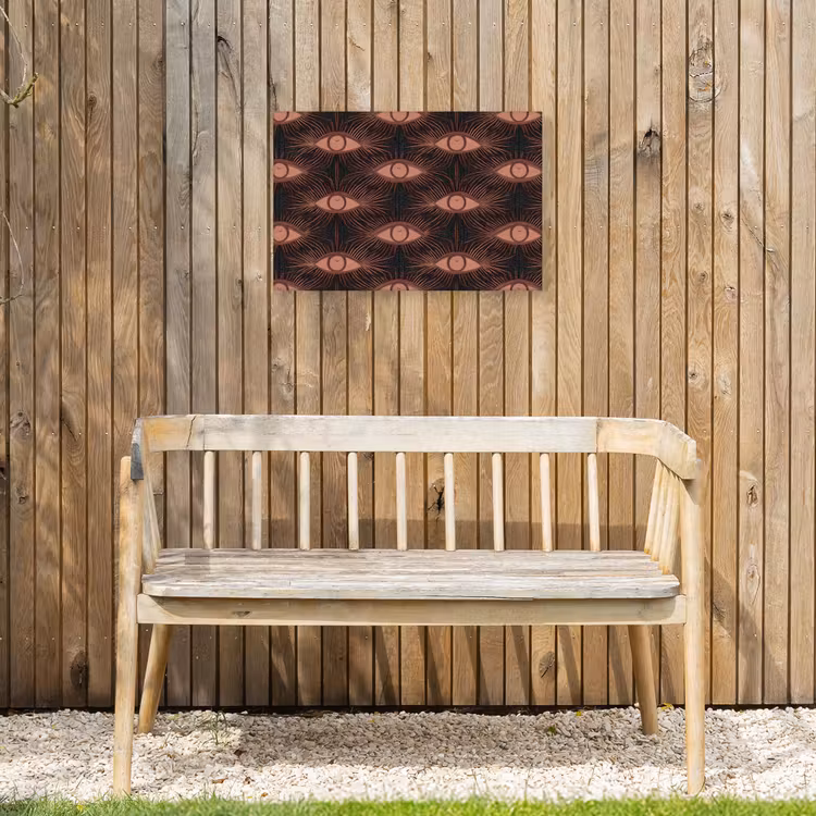 Boheems - Oog - Bruin Tuinposter op houten frame 2 cm dik klein 845 -sfeer4