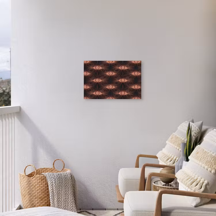 Boheems - Oog - Bruin Tuinposter op houten frame 2 cm dik klein 845 -sfeer1
