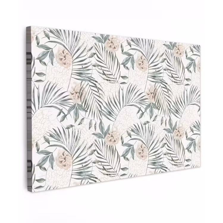 Bohemian - Bloemen - Bladeren - Jungle - Tropical Tuinposter op houten frame 2 cm dik klein -3d