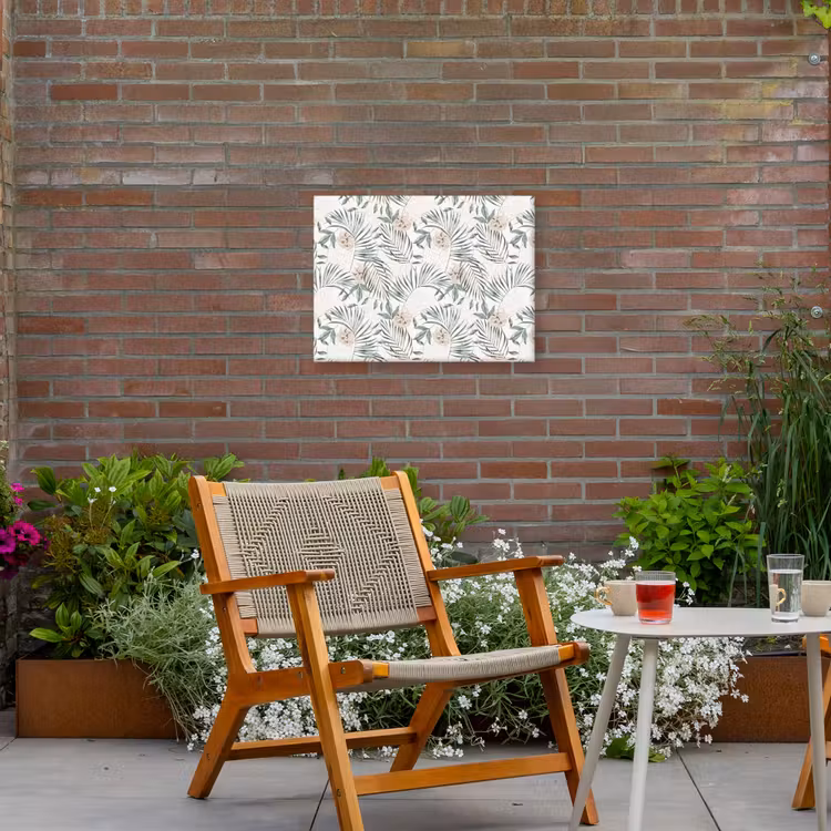 Boho - Jungle - Bloemen - Bladeren Tuinposter op houten frame 2 cm dik middel -sfeer3