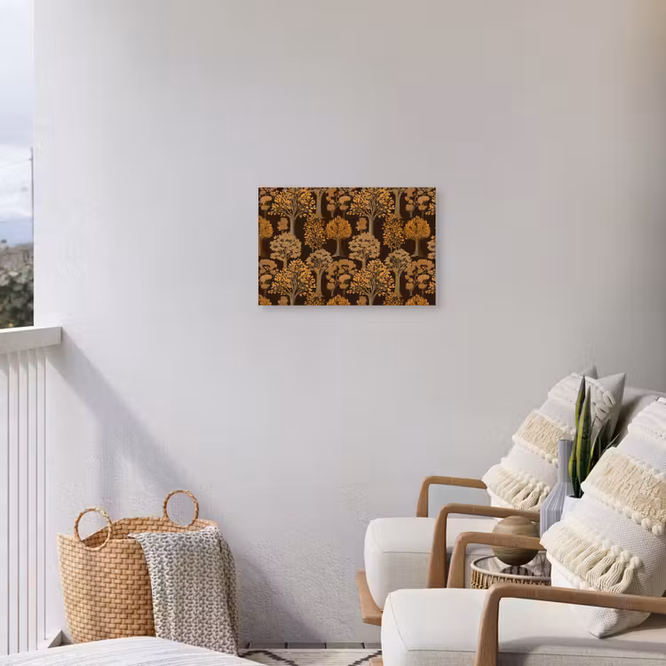 Bomen - Patroon - Bruin Tuinposter op houten frame 2 cm dik klein 845 -sfeer1