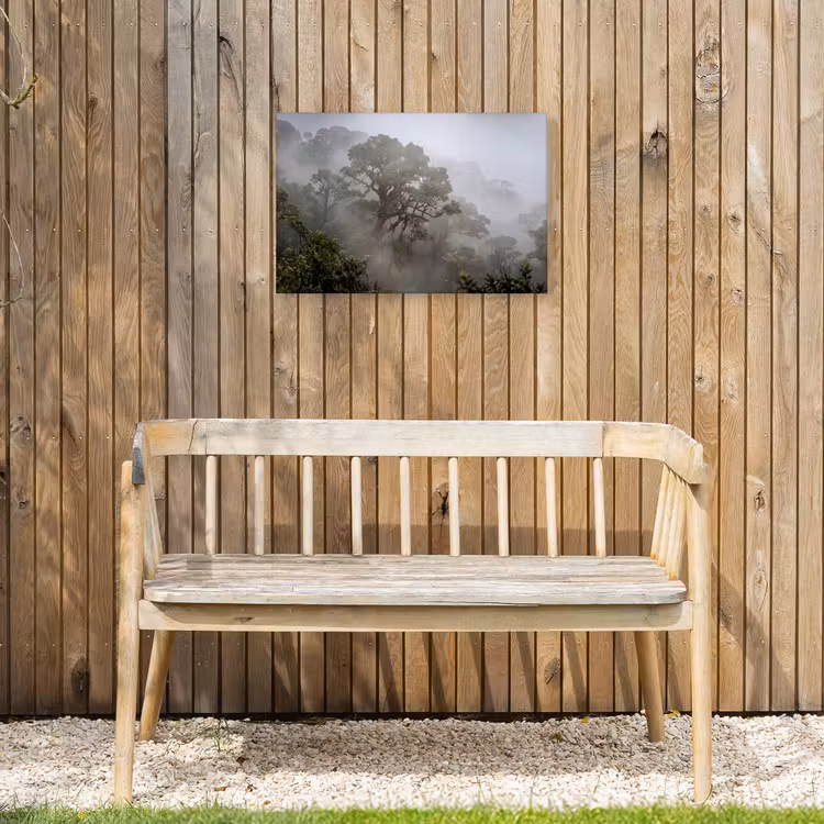 Boom - Mistig - Bos - Groen - Natuur Tuinposter op houten frame 2 cm dik klein -sfeer4
