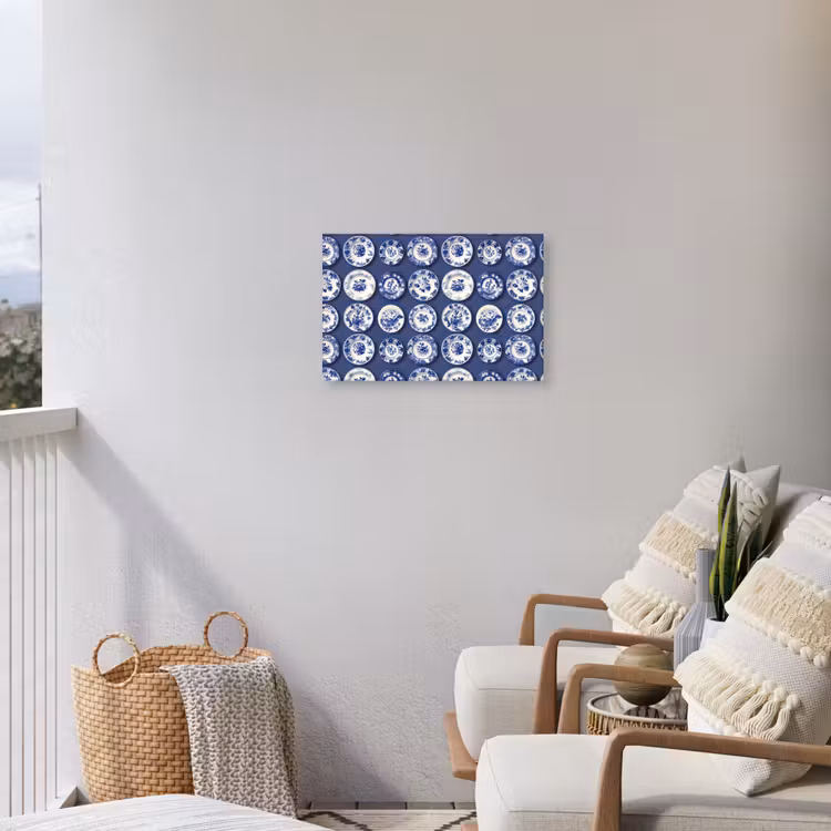 Borden - Floraal - Blauw Tuinposter op houten frame 2 cm dik klein 845 -sfeer1