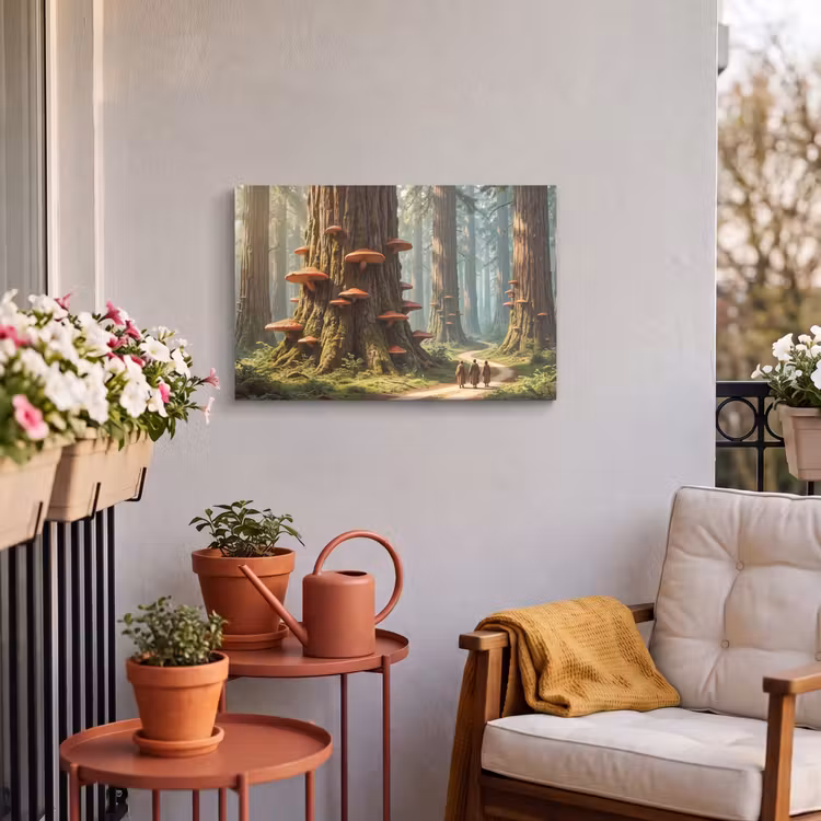 Buiten canvas - Bos - Bomen - Natuur - Bos - Bomen - Natuur Tuinposter op houten frame 2 cm dik klein