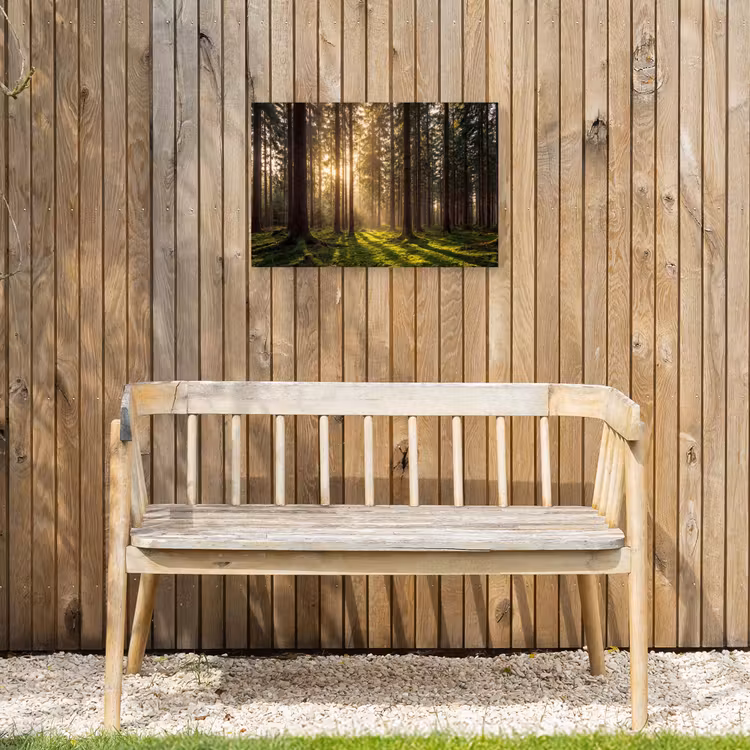 Bos - Gras - Zonlicht Tuinposter op houten frame 2 cm dik klein -sfeer4