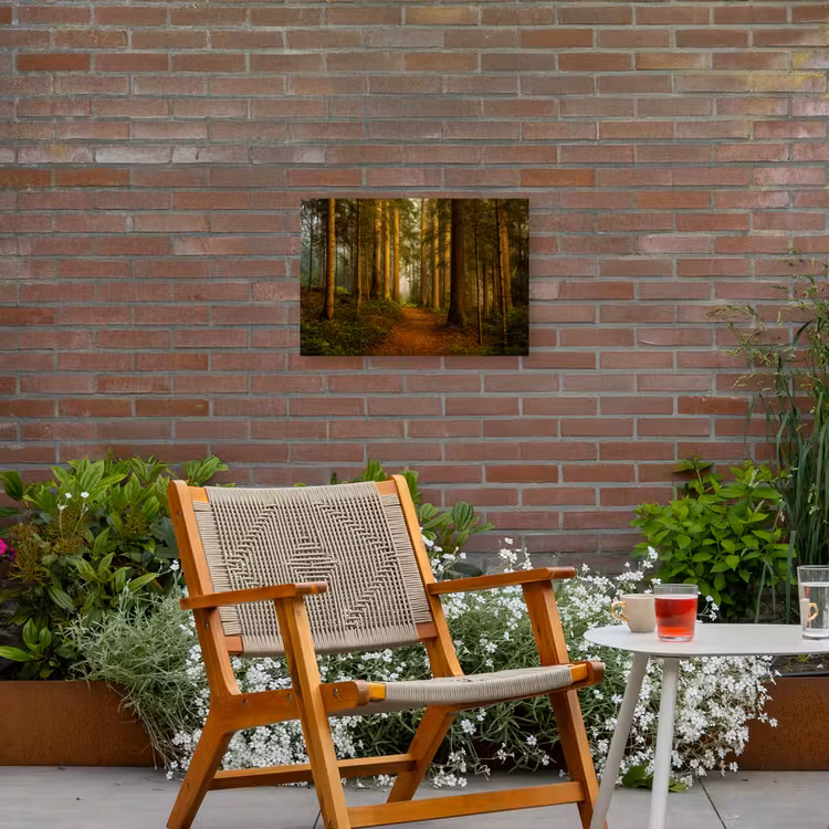 Bos - Natuur - Bomen - Landschap - Bladeren Tuinposter op houten frame 2 cm dik klein -sfeer3
