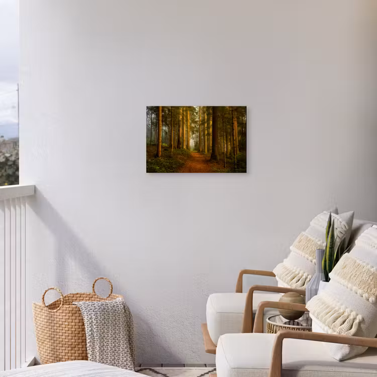 Bos - Natuur - Bomen - Landschap - Bladeren Tuinposter op houten frame 2 cm dik klein -sfeer1
