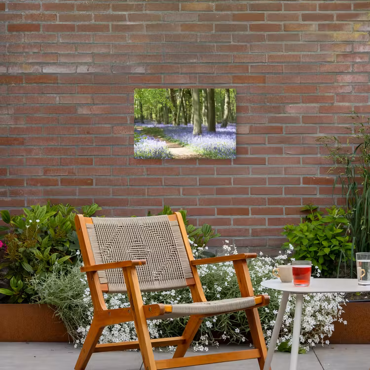 Bos - Pad - Bloemen - Paars - Groen - Natuur Tuinposter op houten frame 2 cm dik klein -sfeer3