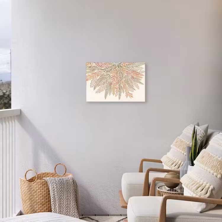 Botanisch - Aquarel - Kleurrijk Tuinposter op houten frame 2 cm dik klein -sfeer1