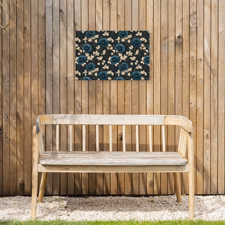 Botanisch - Bloemen - Blauw Tuinposter op houten frame 2 cm dik klein 845 -sfeer4