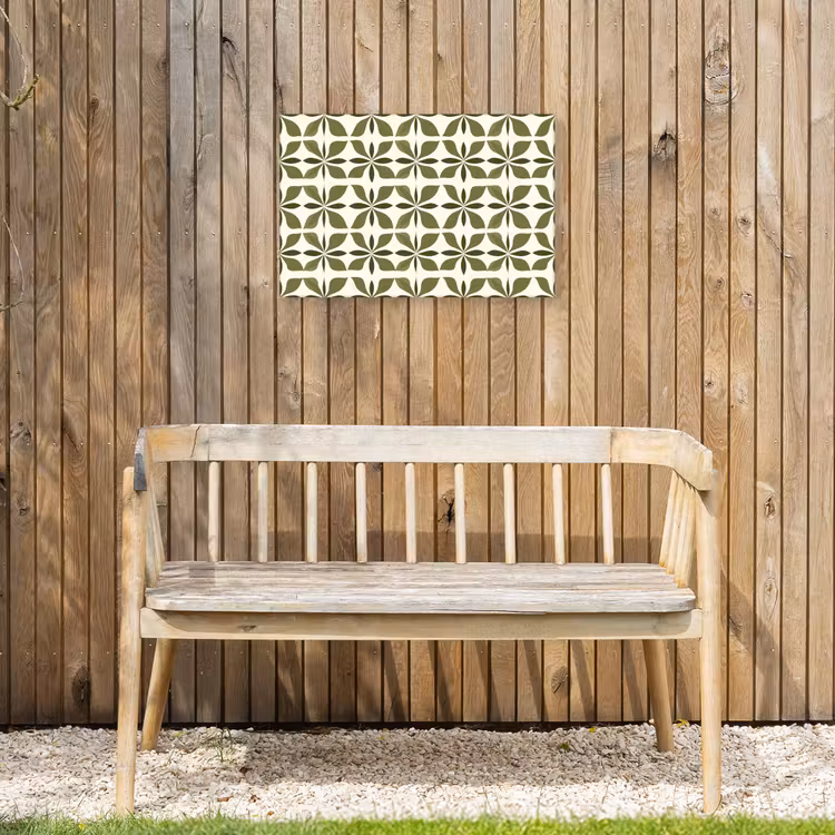 Botanisch - Retro - Groen Tuinposter op houten frame 2 cm dik klein 845 -sfeer4