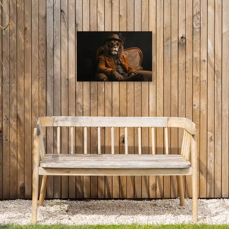 Bril - Leeuw - Bank - Hoed Tuinposter op houten frame 2 cm dik klein -sfeer4