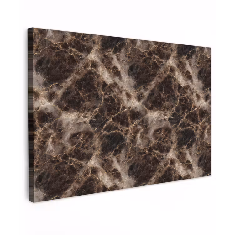 Bruin - Goud - Marmer Tuinposter op houten frame 2 cm dik klein 845 -3d