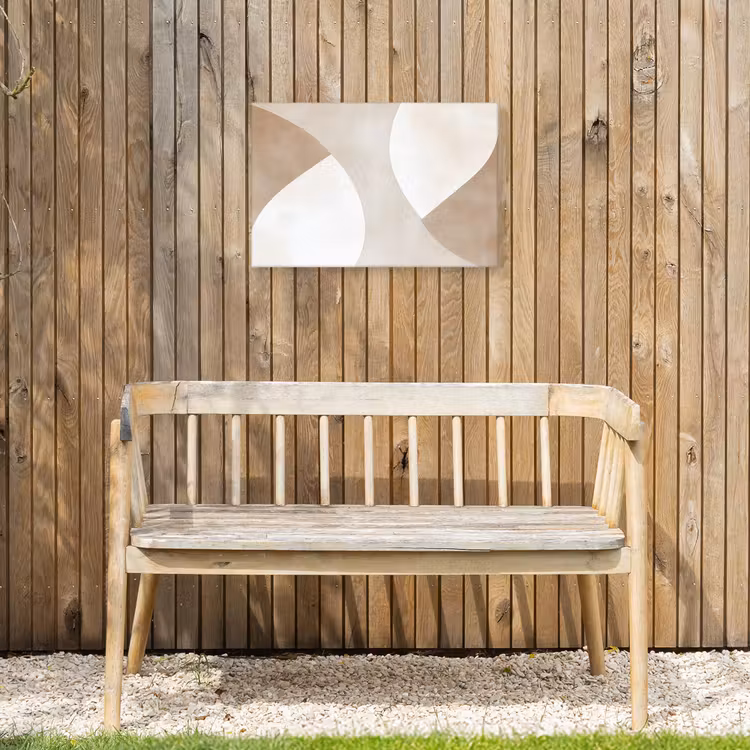Bruin - Japandi - Abstract Tuinposter op houten frame 2 cm dik klein -sfeer4
