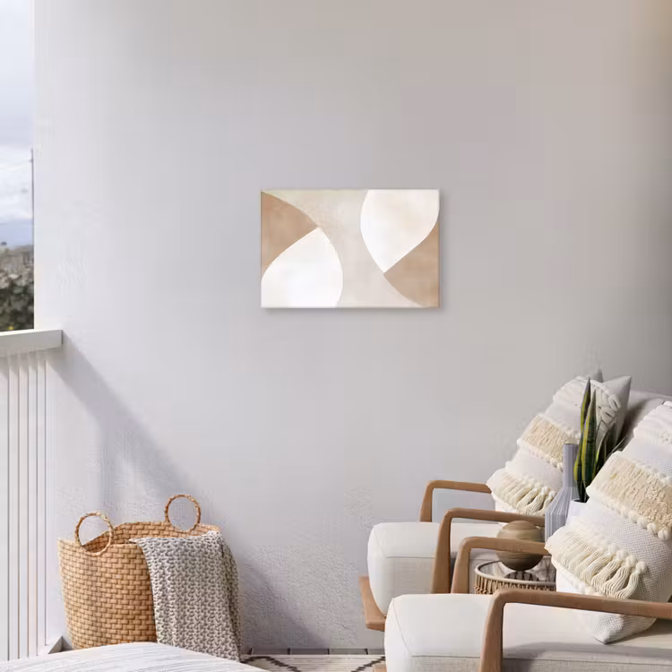 Bruin - Japandi - Abstract Tuinposter op houten frame 2 cm dik klein -sfeer1