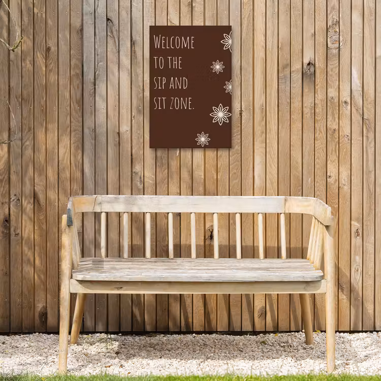 Bruin - Quote - Bloemen - Zomer Tuinposter op houten frame 2 cm dik klein -sfeer4