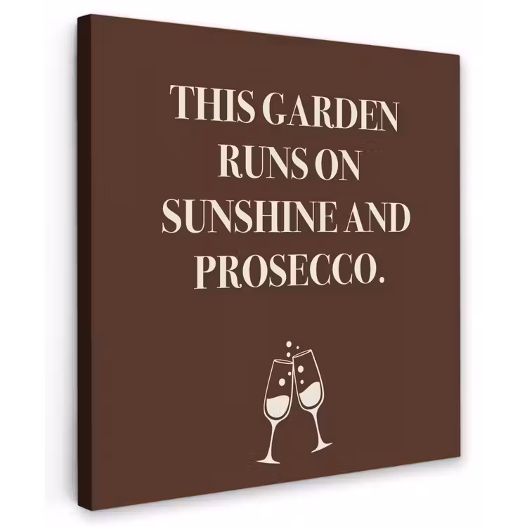 Bruin - Zomer - Quote - Drinken Tuinposter op houten frame 2 cm dik middel -3d