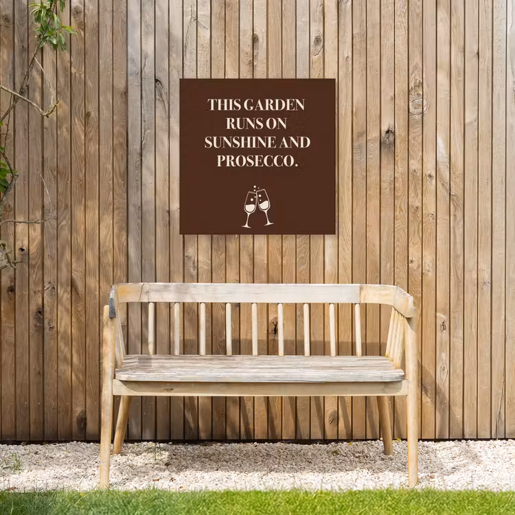 Bruin - Zomer - Quote - Drinken Tuinposter op houten frame 2 cm dik middel -sfeer4
