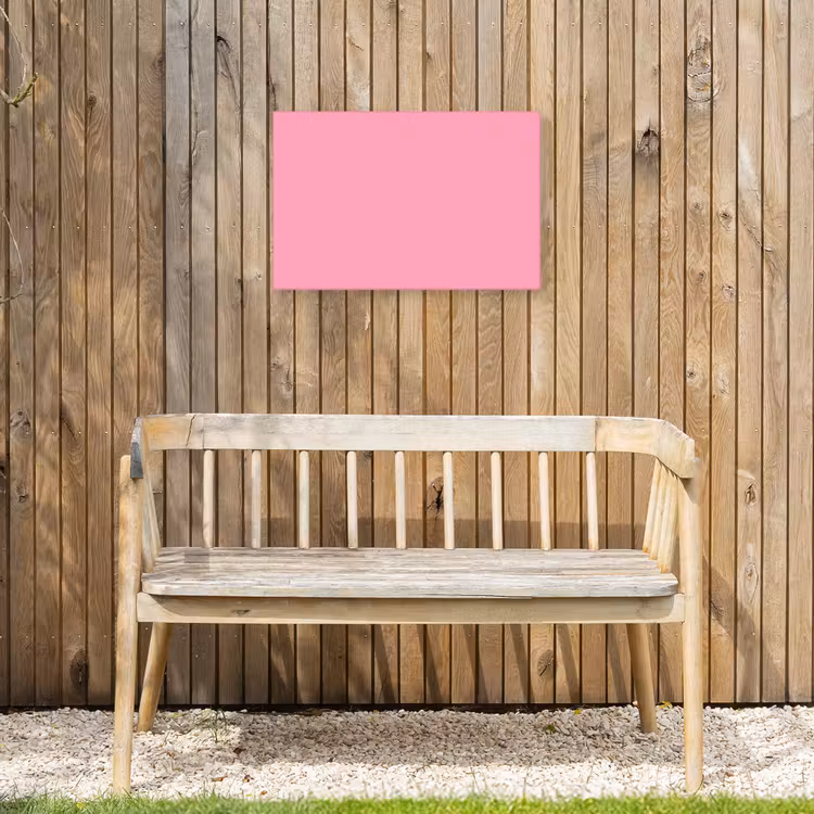 Bubblegum - Pink - Roze Tuinposter op houten frame 2 cm dik klein 845 -sfeer4