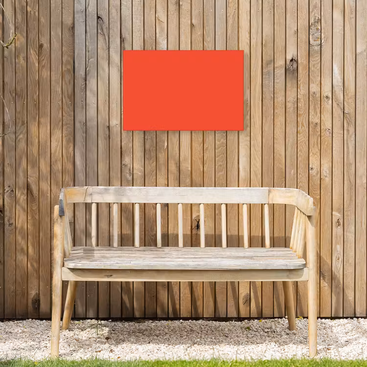 Burnt - Coral - Oranje Tuinposter op houten frame 2 cm dik klein 845 -sfeer4