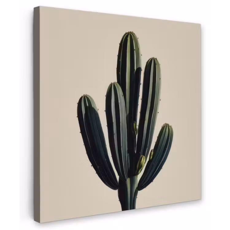 Cactus - Subtiel - Groen Tuinposter op houten frame 2 cm dik middel -3d