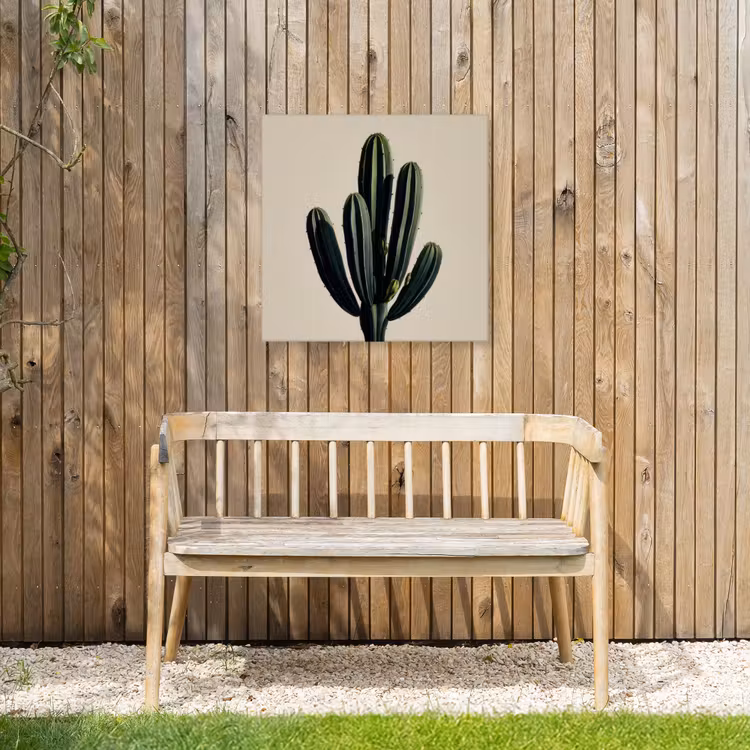 Cactus - Subtiel - Groen Tuinposter op houten frame 2 cm dik middel -sfeer4
