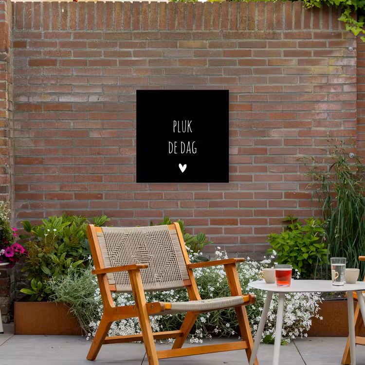 Carpe diem - Spreuken - Pluk de dag - Quotes Tuinposter op houten frame 2 cm dik middel -sfeer3