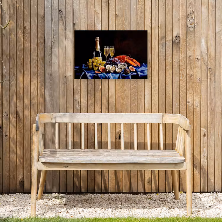 Champagne - Luxe - Oesters Tuinposter op houten frame 2 cm dik klein -sfeer4