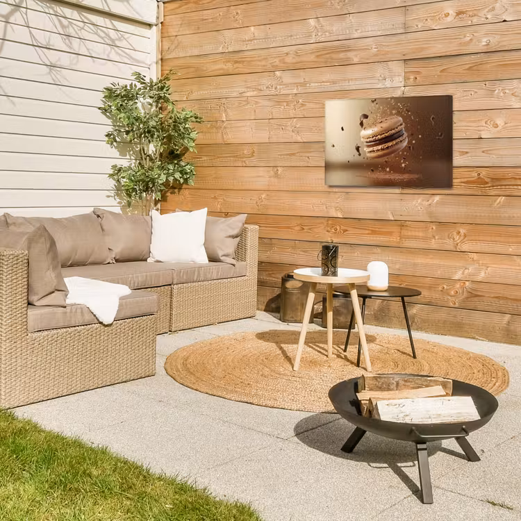 Chocolade - Macarons - Eten - Snoep Tuinposter op houten frame 2 cm dik klein -sfeer2