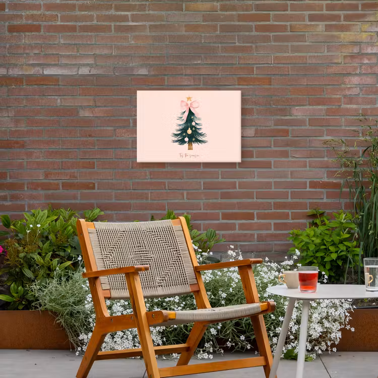 Christmas Season - Kerst - Kerstboom - Roze Tuinposter op houten frame 2 cm dik klein -sfeer3
