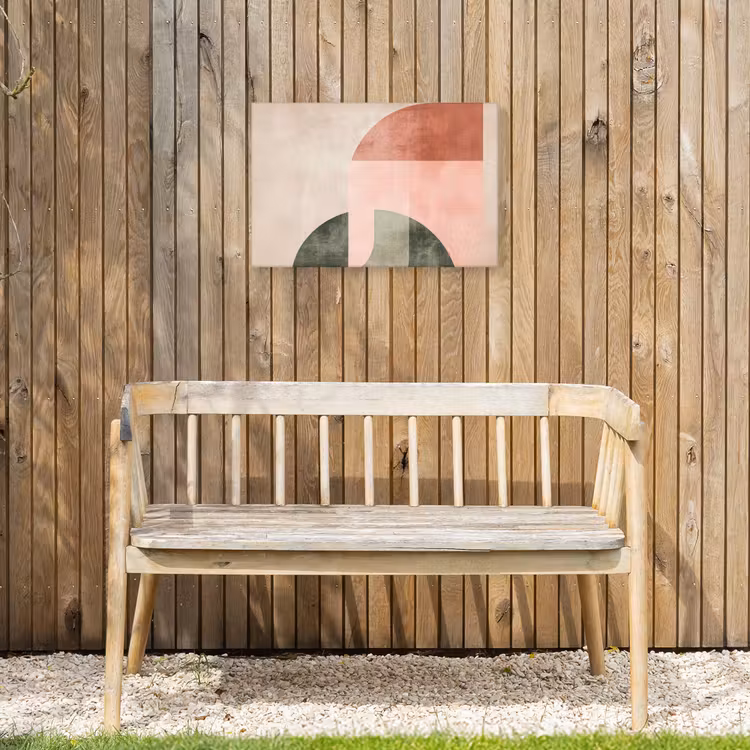Cirkel - Abstract - Roze Tuinposter op houten frame 2 cm dik klein -sfeer4