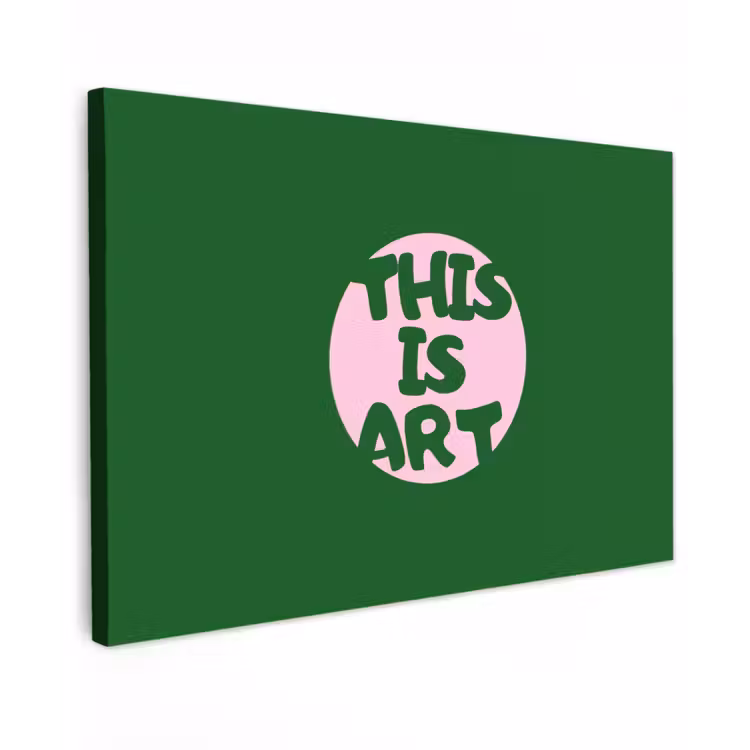 Cirkel - Roze - Tekst - Art Tuinposter op houten frame 2 cm dik klein -3d